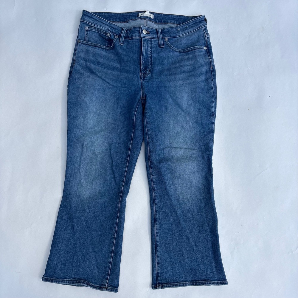 Madewell Mid-Rise Kick Out Jeans Blue Medium Wash Denim 14W
